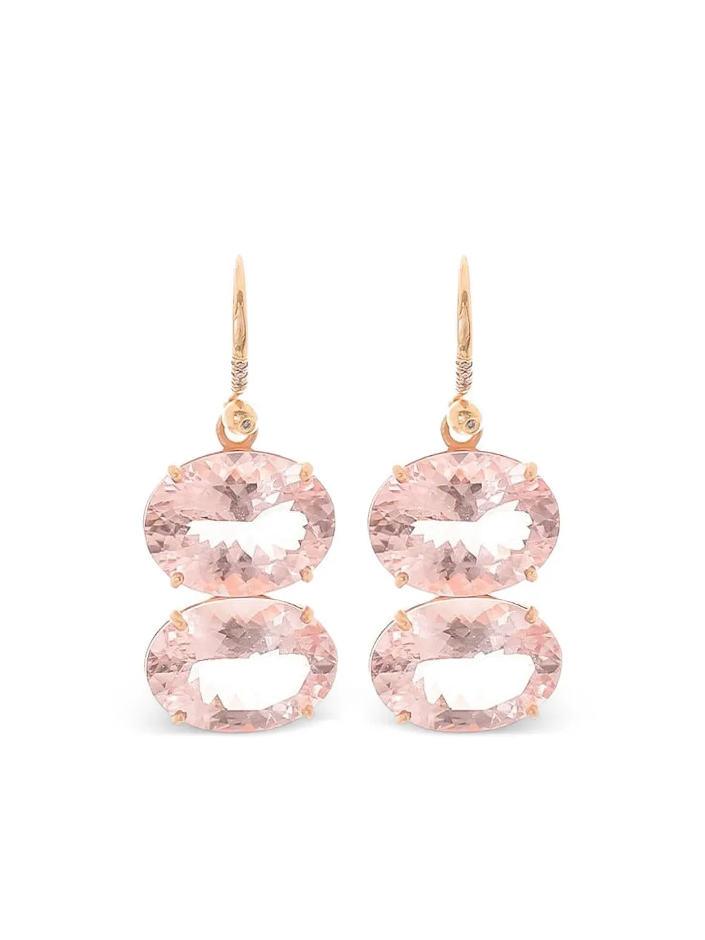 18kt rose gold Gemmy Gem morganite and diamond earrings