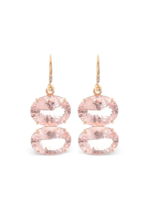 Irene Neuwirth 18kt rose gold Gemmy Gem morganite and diamond earrings