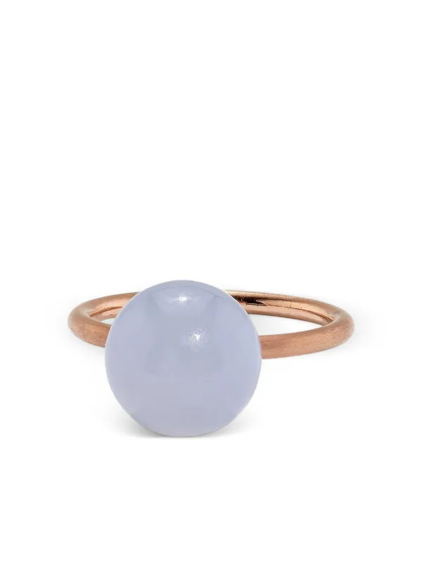 Irene Neuwirth 18kt Rose Gold Medium Gumball Chalcedony Ring in Pink