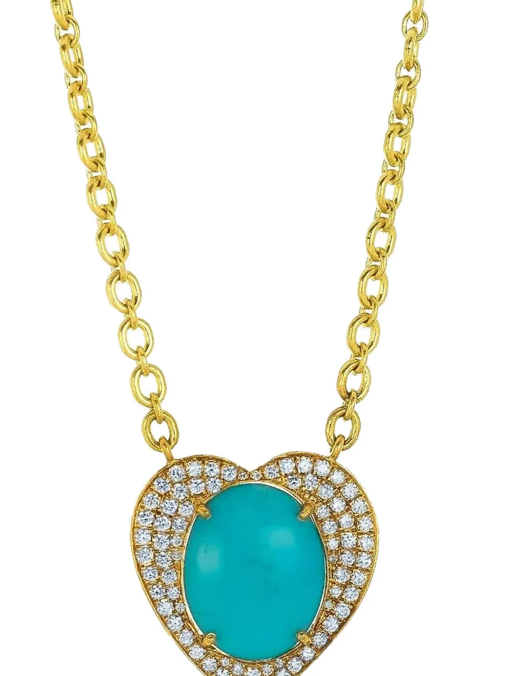 Irene Neuwirth 18kt yellow gold turquoise and diamond necklace - Oro