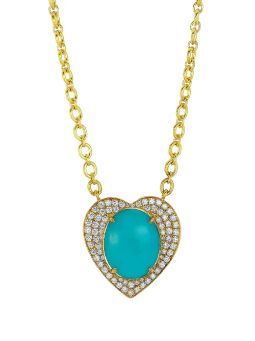 Collier Dot en 18ct orné de turquoise et de diamants - Irene Neuwirth - Modalova