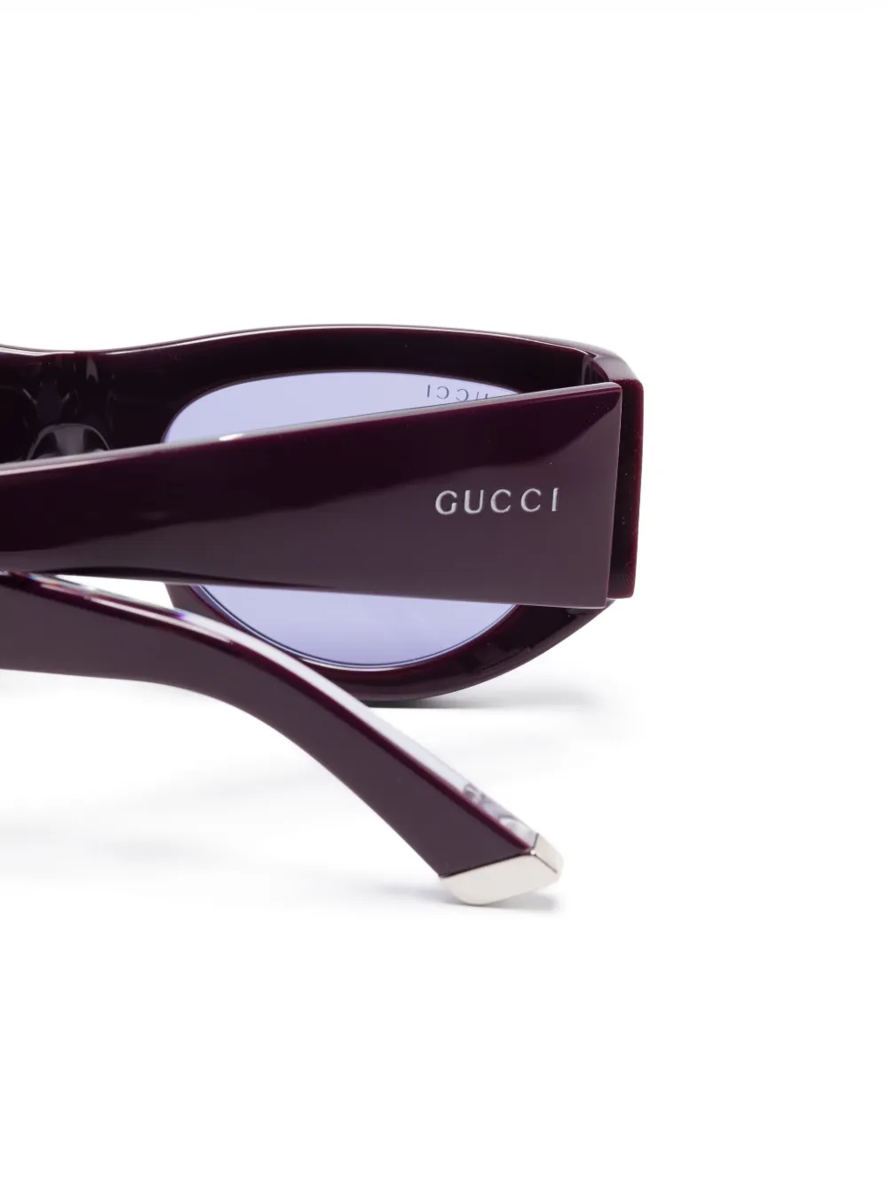 Gucci Zonnebril met rechthoekig montuur Paars