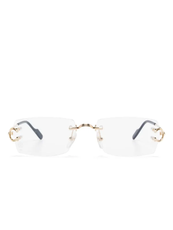Cartier Eyewear C ドゥ カルティエ 眼鏡フレーム | ゴールドトーン