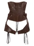 KNWLS detachable-chaps leather corset top - Brown