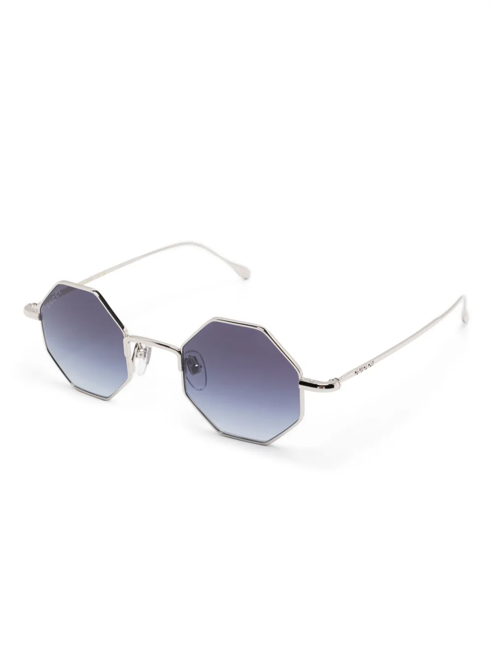 Gucci Eyewear Zonnebril met geometrisch montuur - Zilver