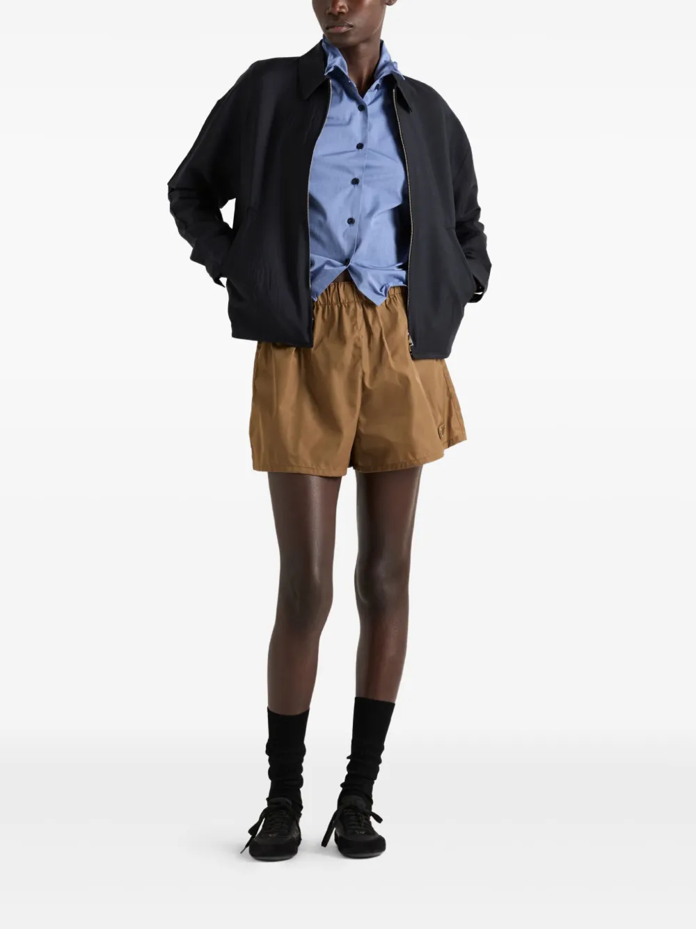 Prada Re-Nylon zwembroek Beige