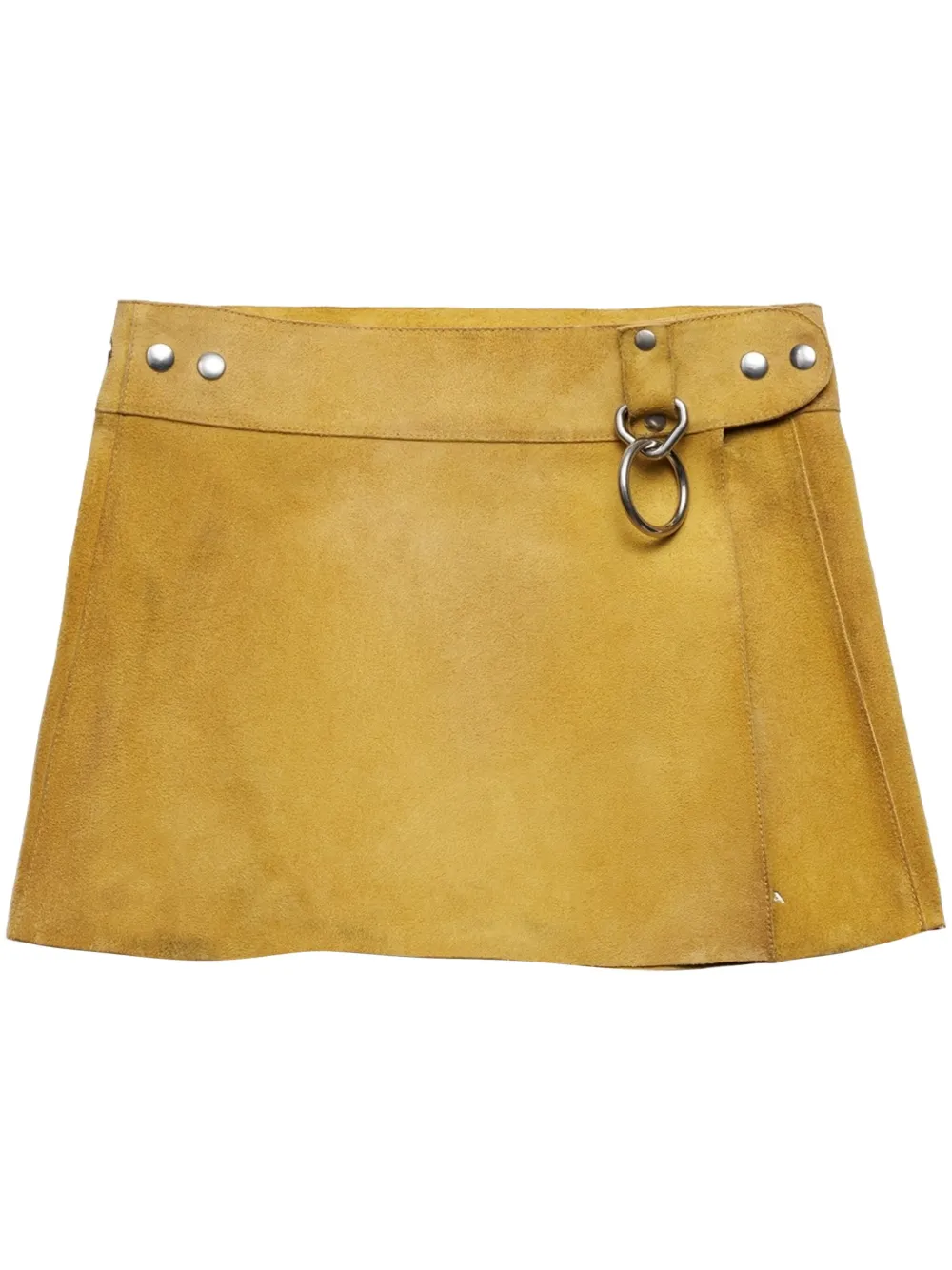 Prada Suède mini-rok Geel