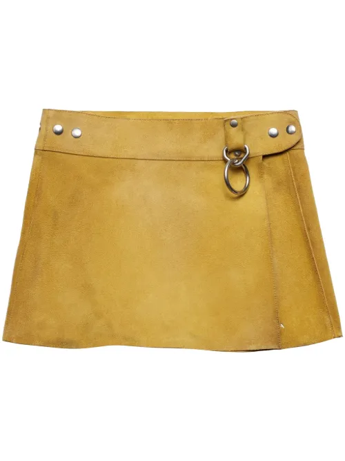 Prada minijupe en daim - Jaune - Prada - Modalova