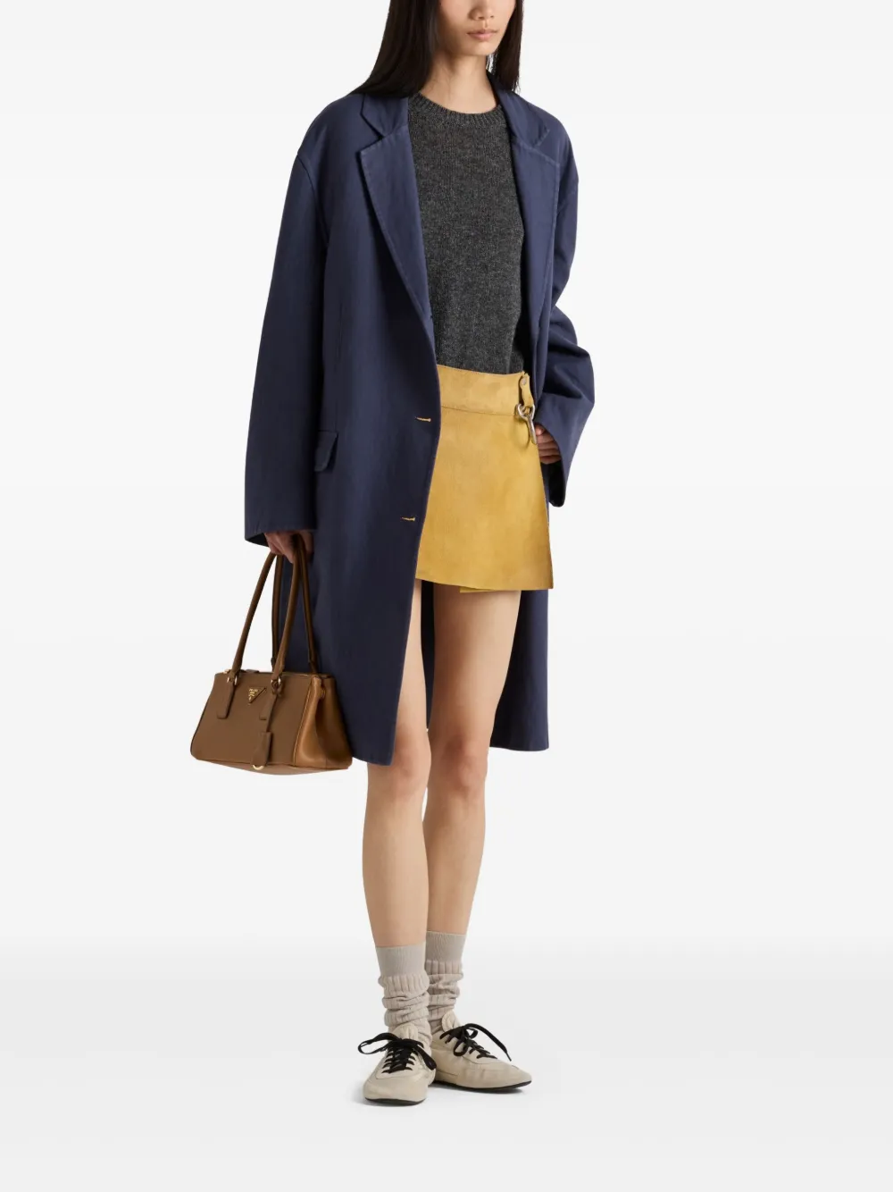 Prada Suède mini-rok - Geel