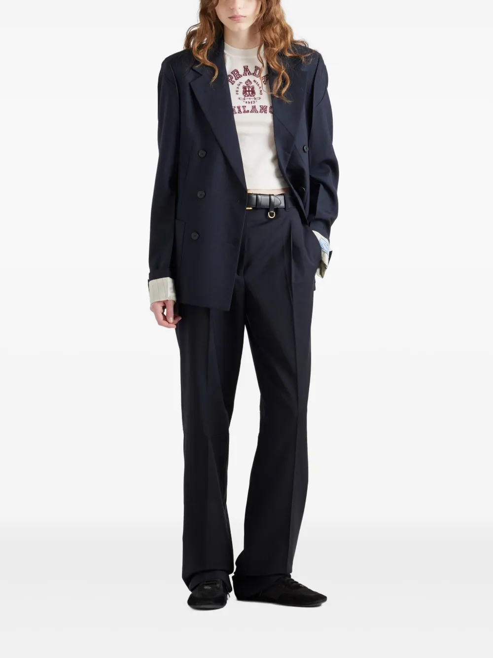 Prada mohair tailored trousers - Blauw