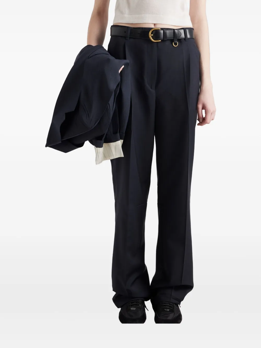 Prada Pantalon van mohairwol Blauw