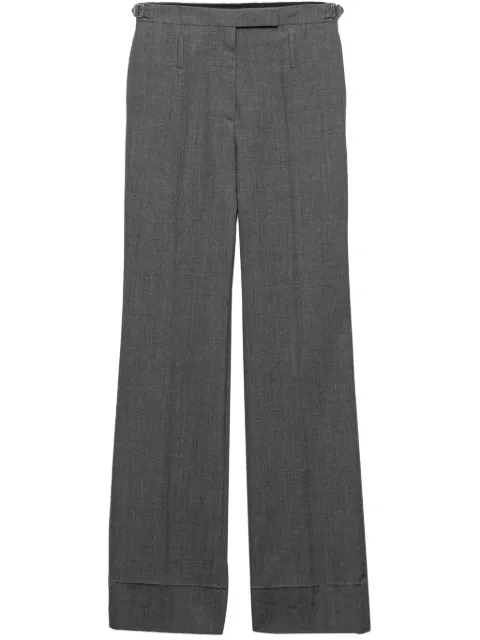 Prada belted wool tailored trousers
