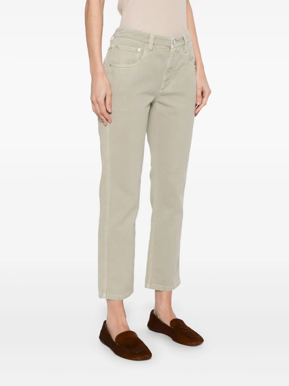 Brunello Cucinelli Cropped broek Groen