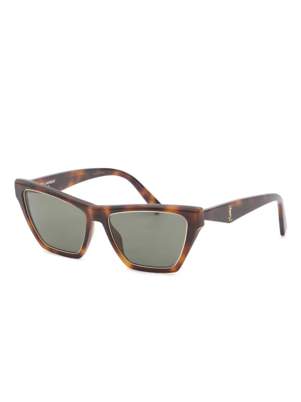 Saint Laurent Eyewear Zonnebril met vierkant montuur Bruin