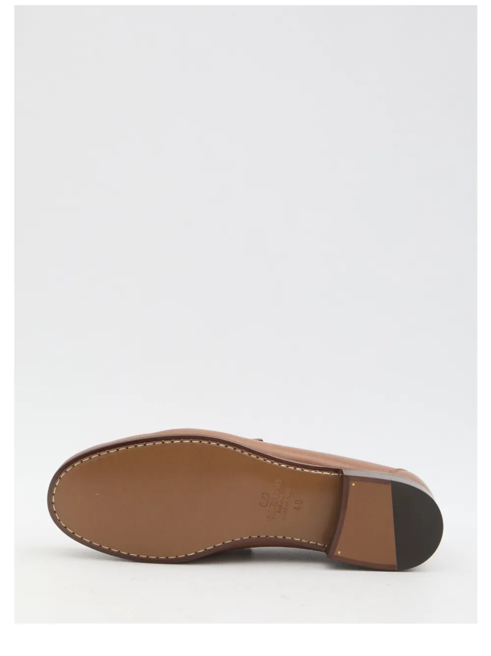 Valentino Garavani Men Vlogo Signature Leather Loafers In Brown