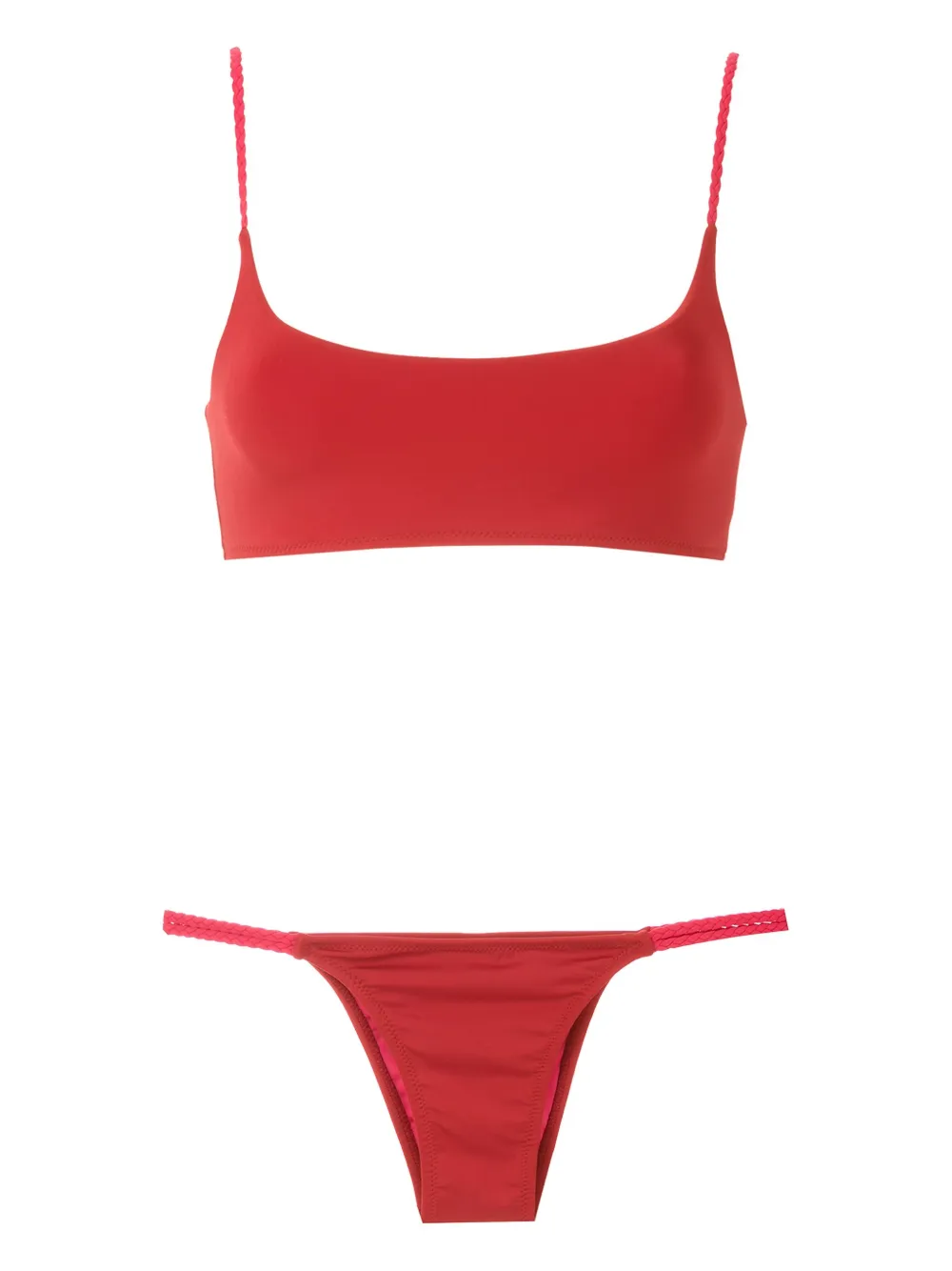Amir Slama Bikini met gevlochten afwerking Rood