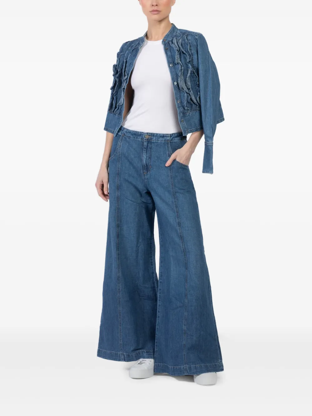 TWP Jeans met wijde pijpen - Blauw