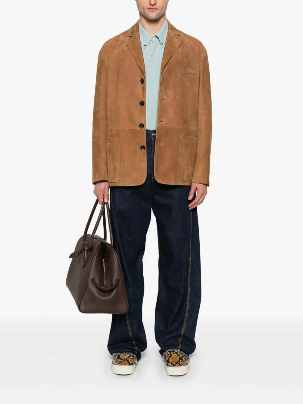 Bally Suède blazer - Bruin