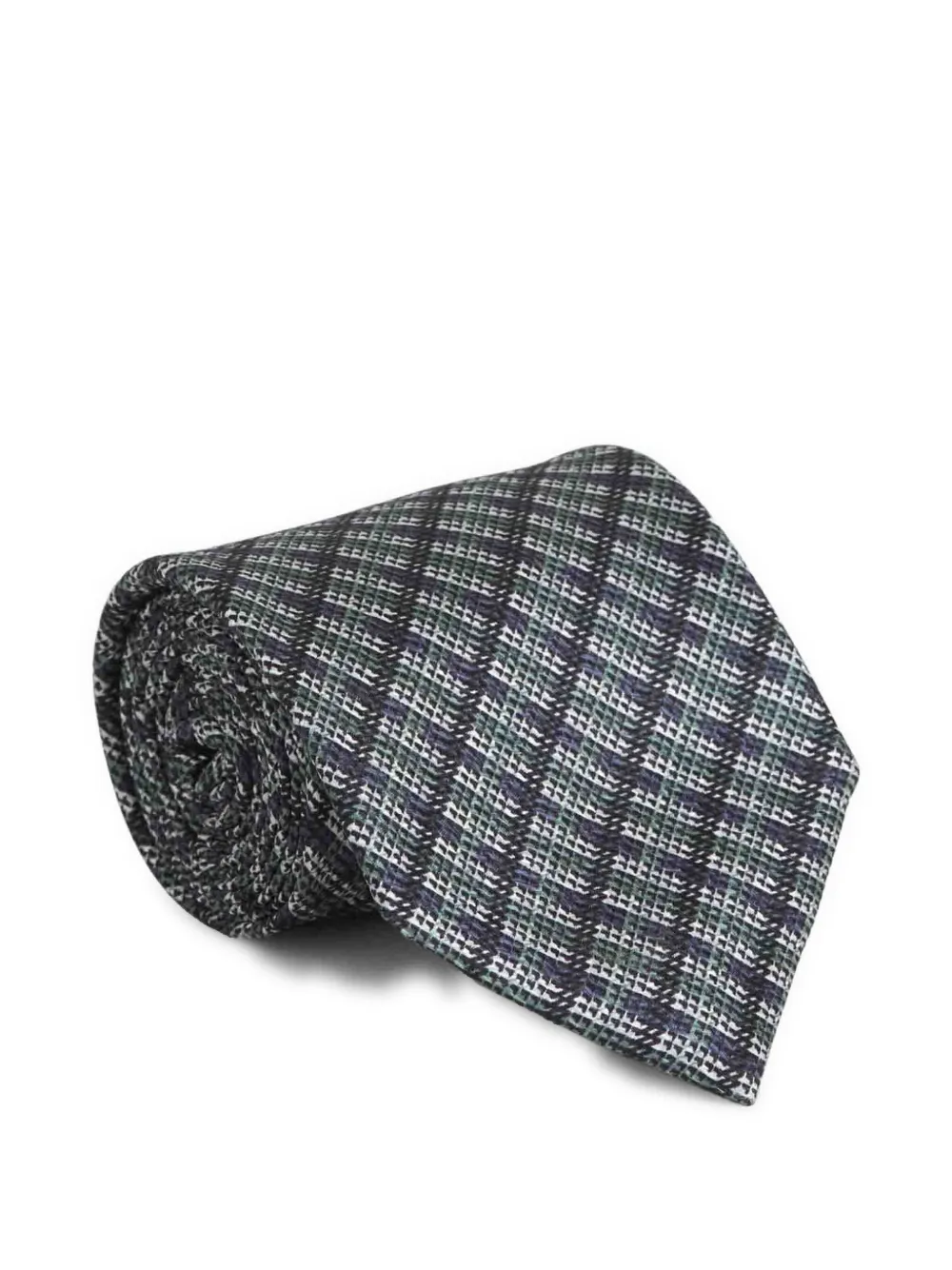 Brioni geometric-pattern tie - Grijs