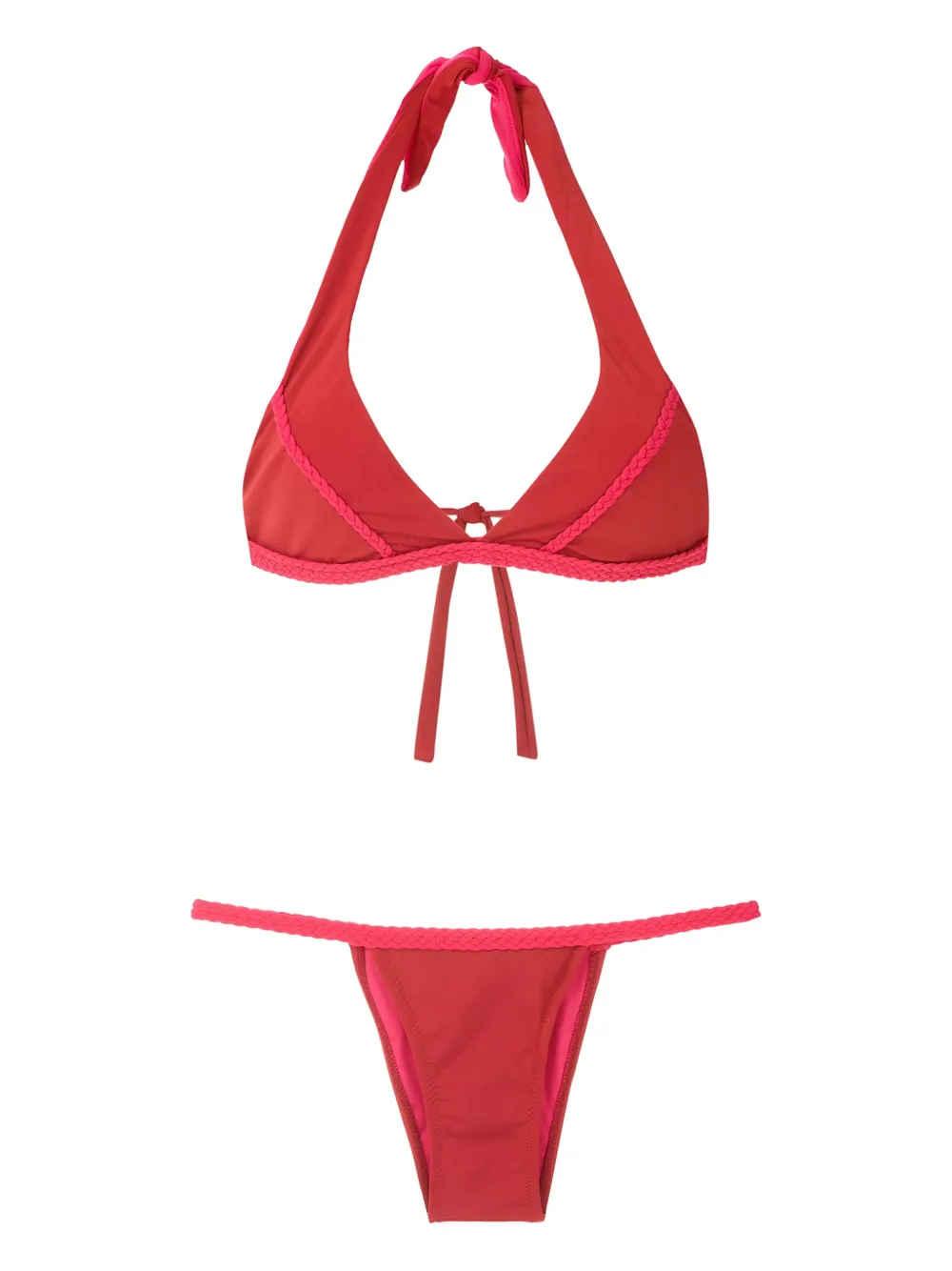 Amir Slama Bikini met gevlochten afwerking Rood