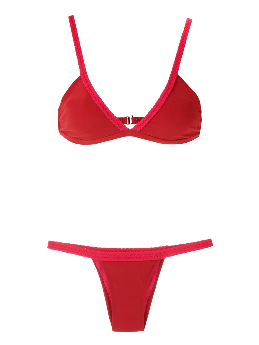 Amir Slama Bikini met gevlochten afwerking Rood