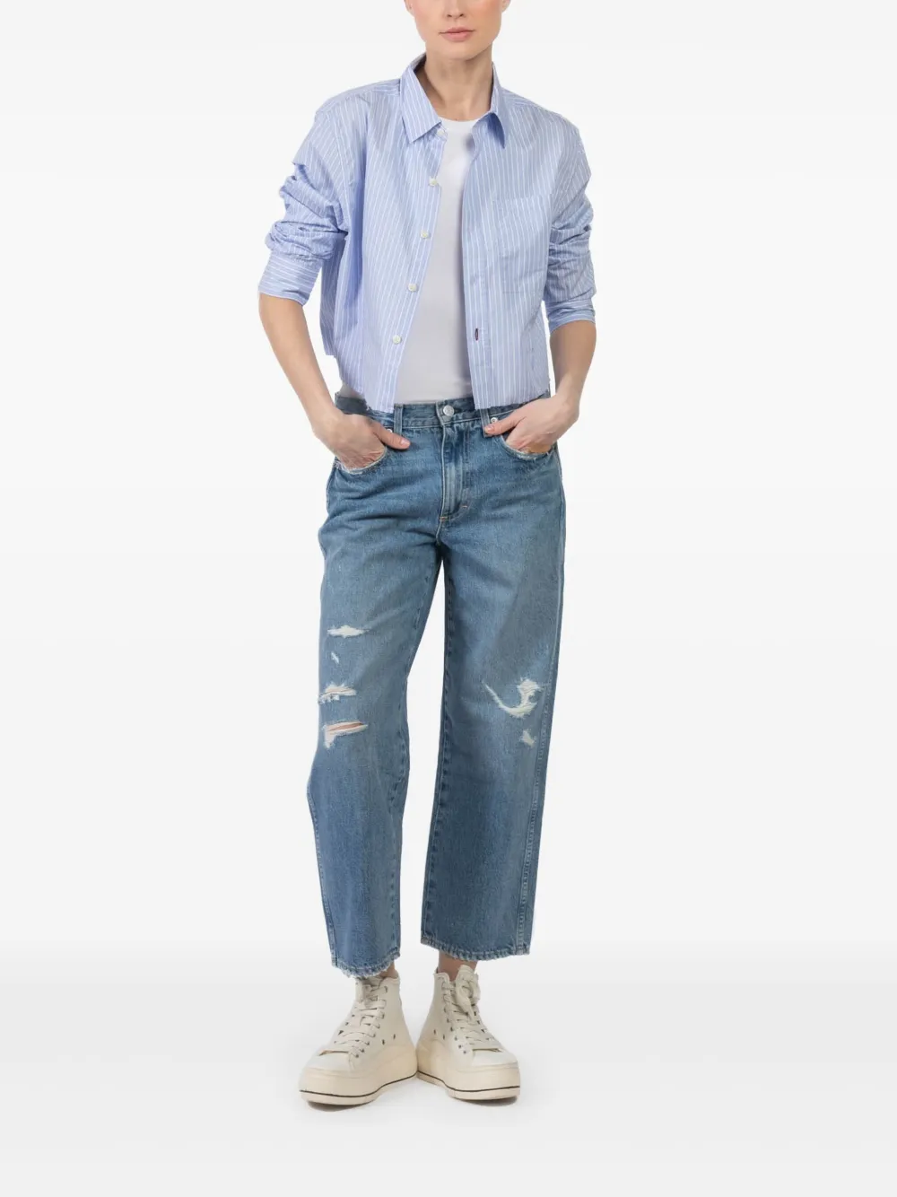 AMO Cropped jeans - Blauw