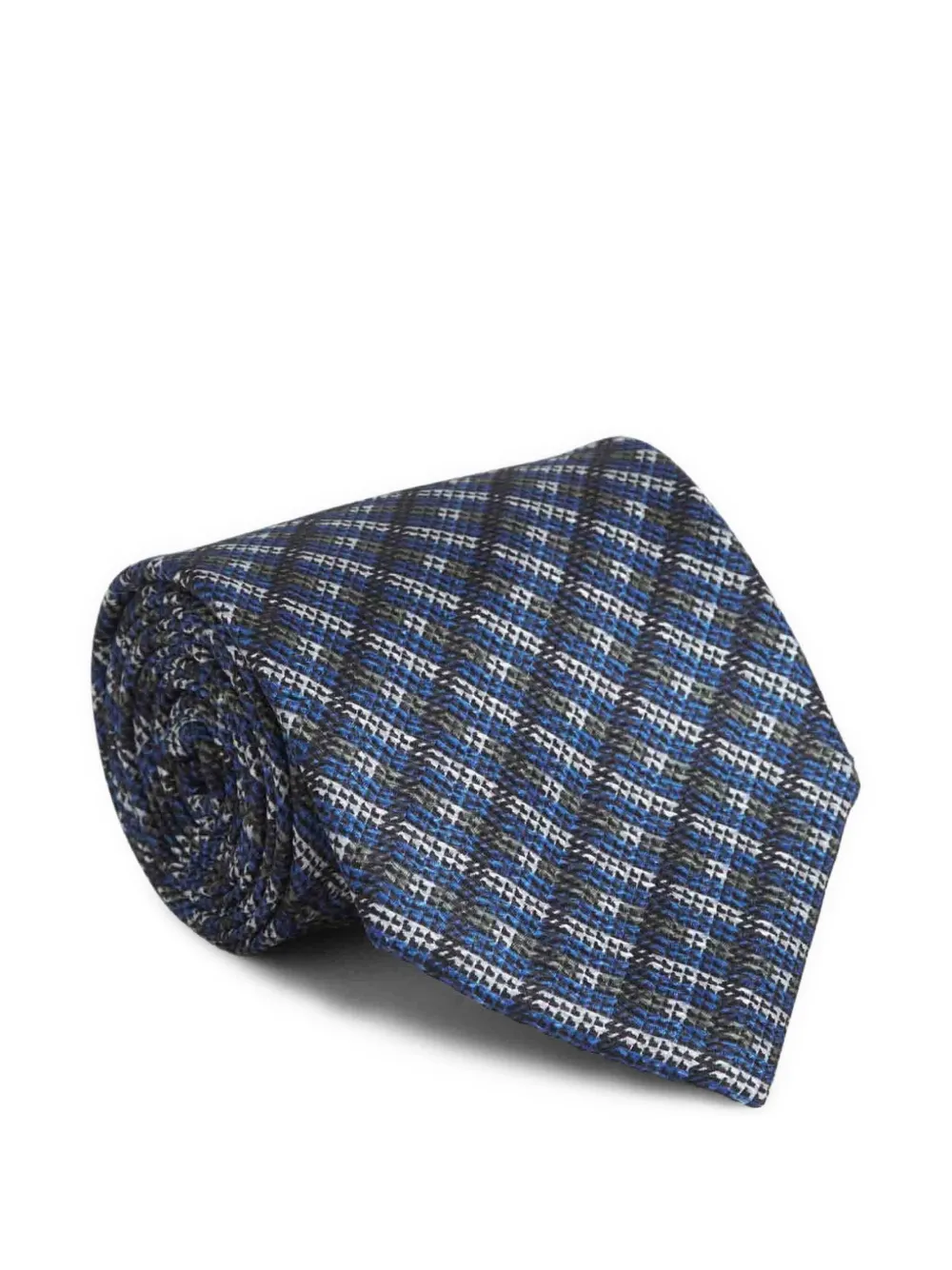 Brioni geometric-pattern tie - Blauw