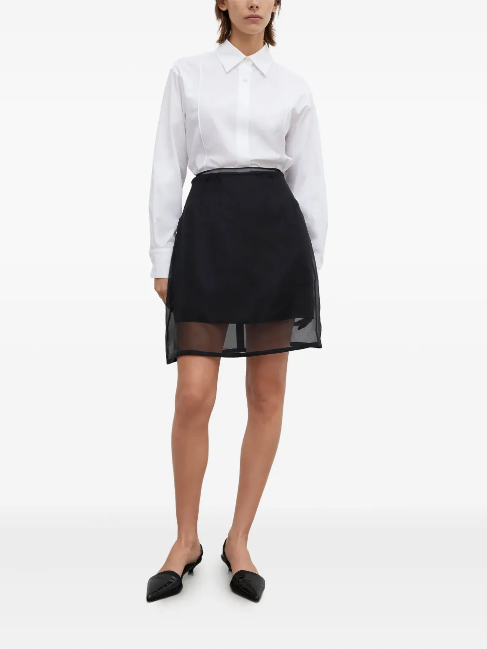 House Of Dagmar organza miniskirt - Zwart