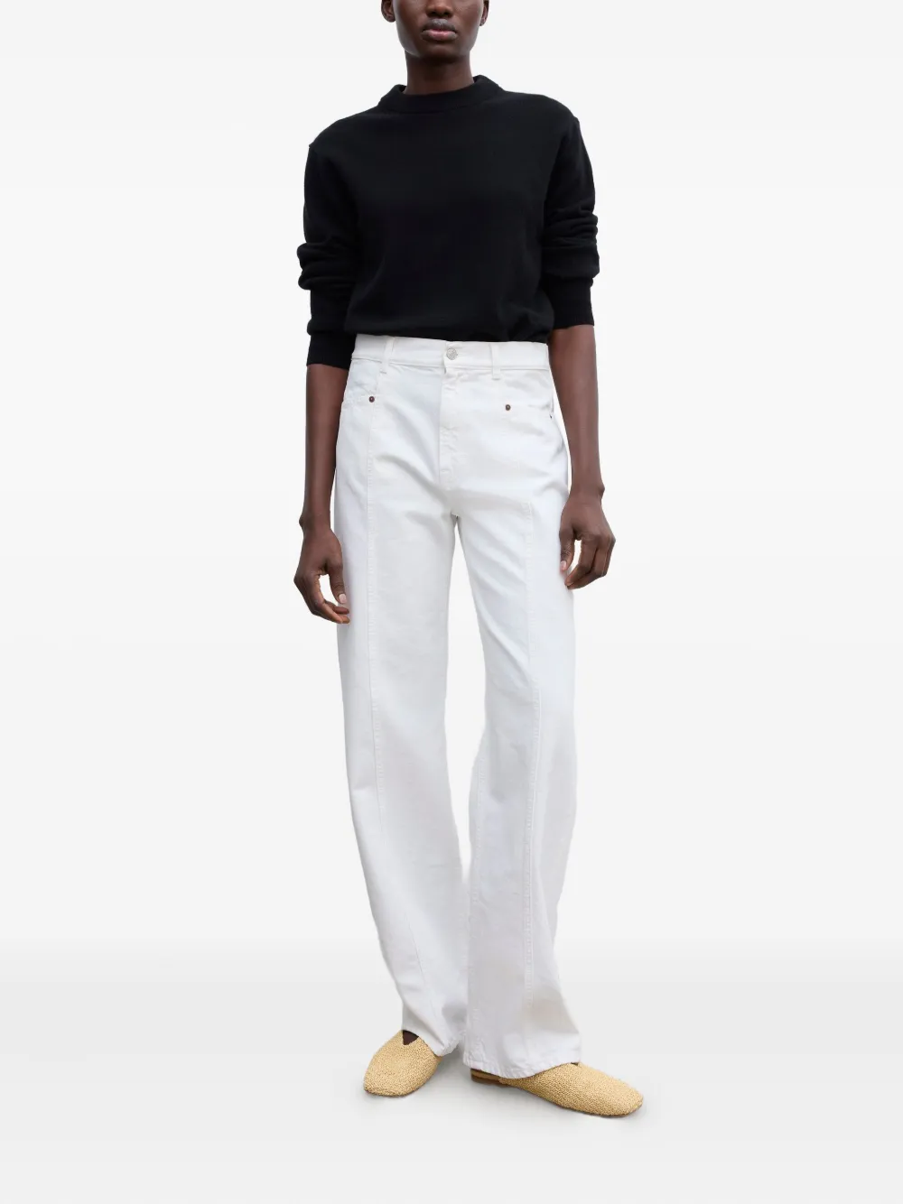 House Of Dagmar logo-patch jeans - Wit