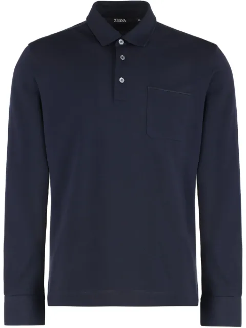 Zegna playera tipo polo manga larga
