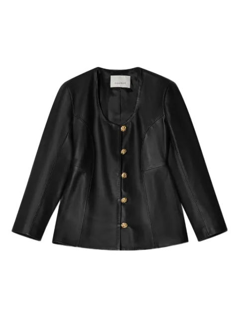 House Of Dagmar scoop-neck leather jacket