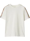 Burberry checkered-trim T-shirt - Neutrals