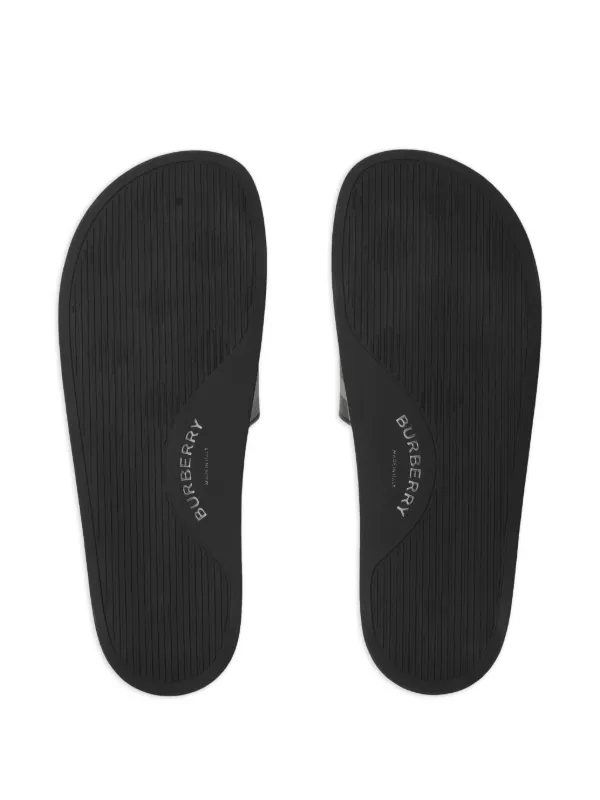 Burberry Checkered Slides | Black | FARFETCH