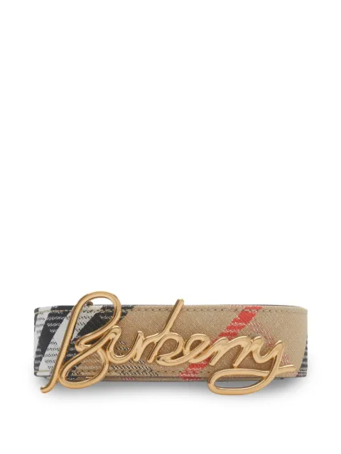 Burberry reversible check signature belt