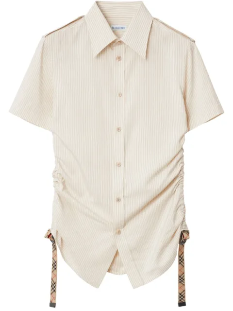 Burberry قميص حرير مخطط