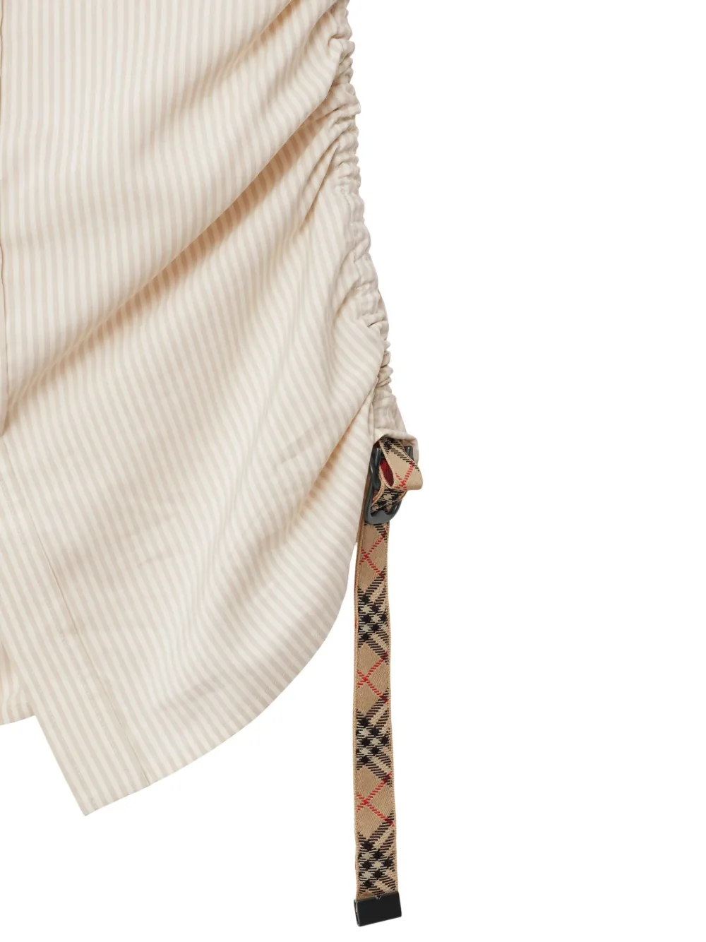 Shop Burberry Striped Silk Shirt In Neutrals