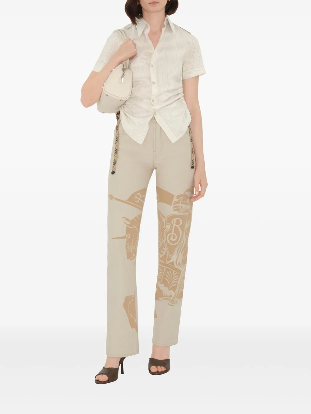 Burberry Gestreept blouse - Beige