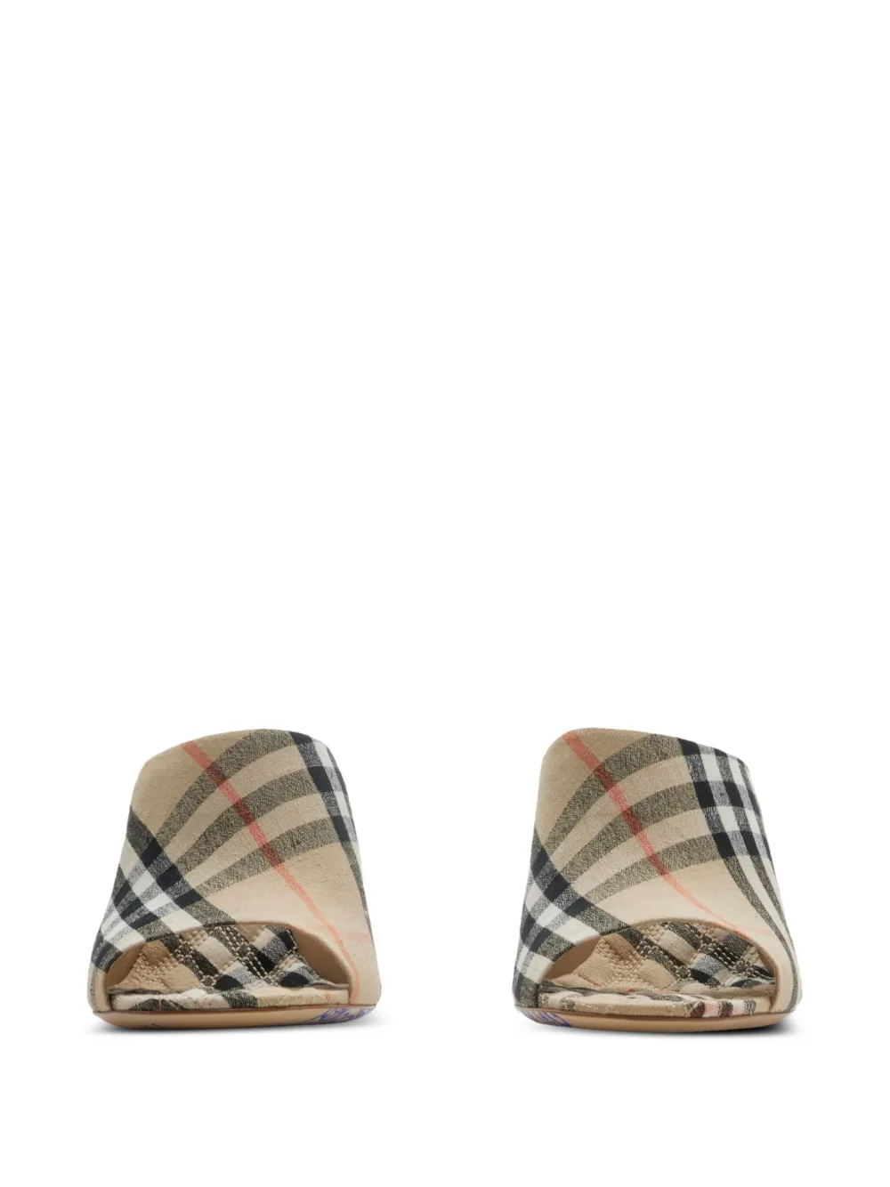 Burberry 90 mm Check News muiltjes - Beige