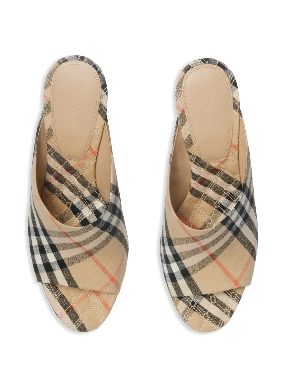 Burberry 90 mm Check News muiltjes Beige