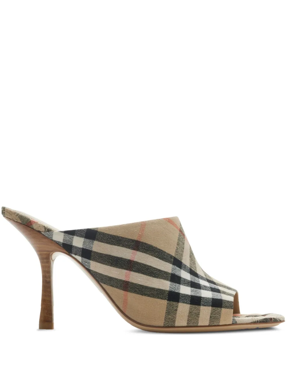 Burberry 90 mm Check News muiltjes Beige