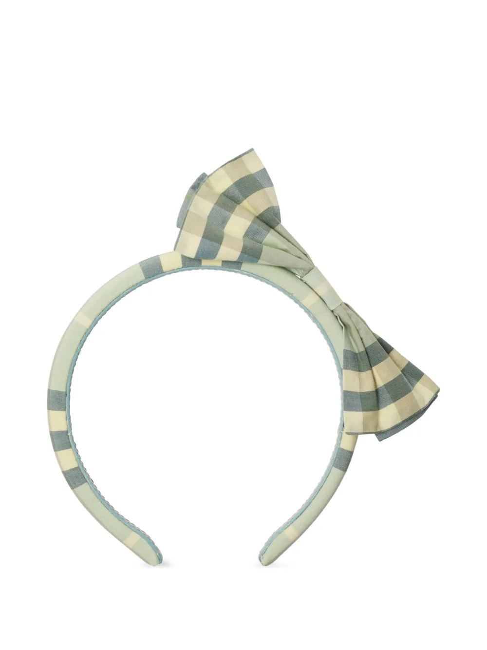 Burberry Kids Geruite katoenen haarband Groen