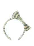 Burberry Kids checkered cotton headband - Green