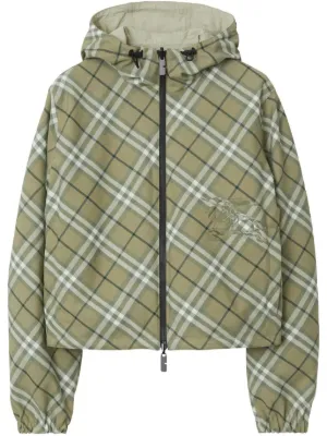 ［Burberry］バーバリー Cropped jacket クロップトジャケット クロップド チェック デニムジャケット (グレイン) - ウィメンズ