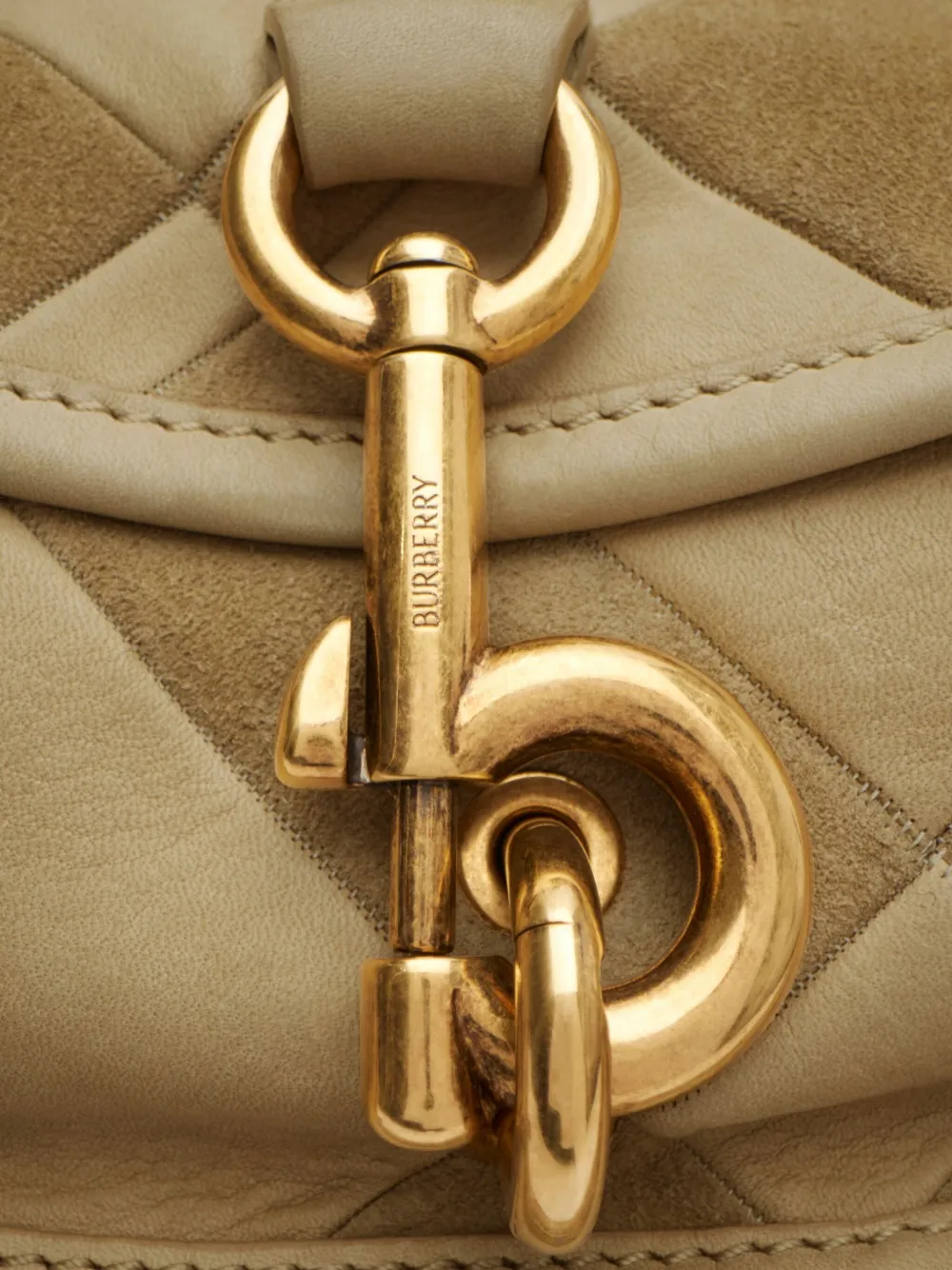 Burberry Clip Patchwork Suede Messenger Bag In Neutrals