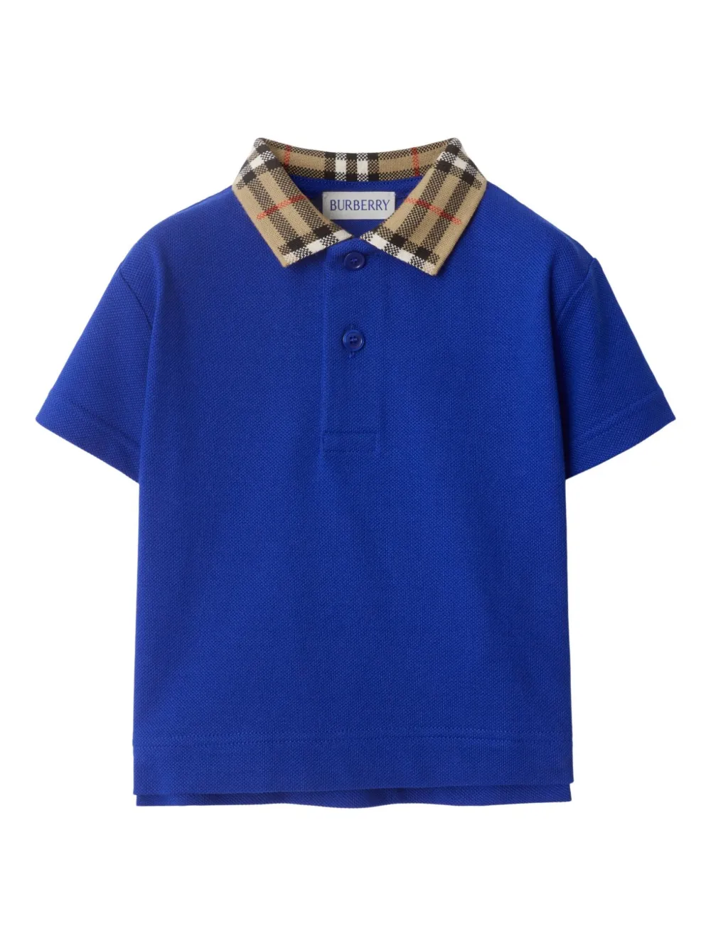 Burberry Kids Poloshirt met geruite kraag Blauw