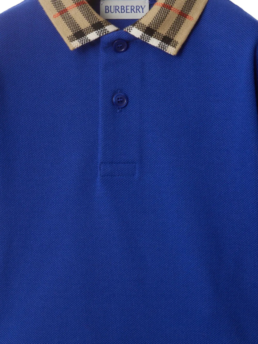 Burberry Kids Poloshirt met geruite kraag Blauw