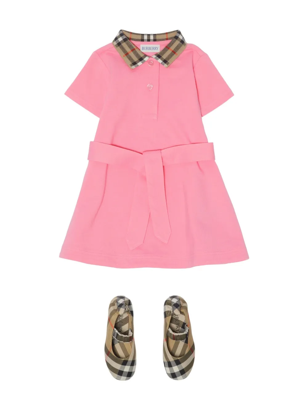 Burberry Kids Katoenen polojurk Roze