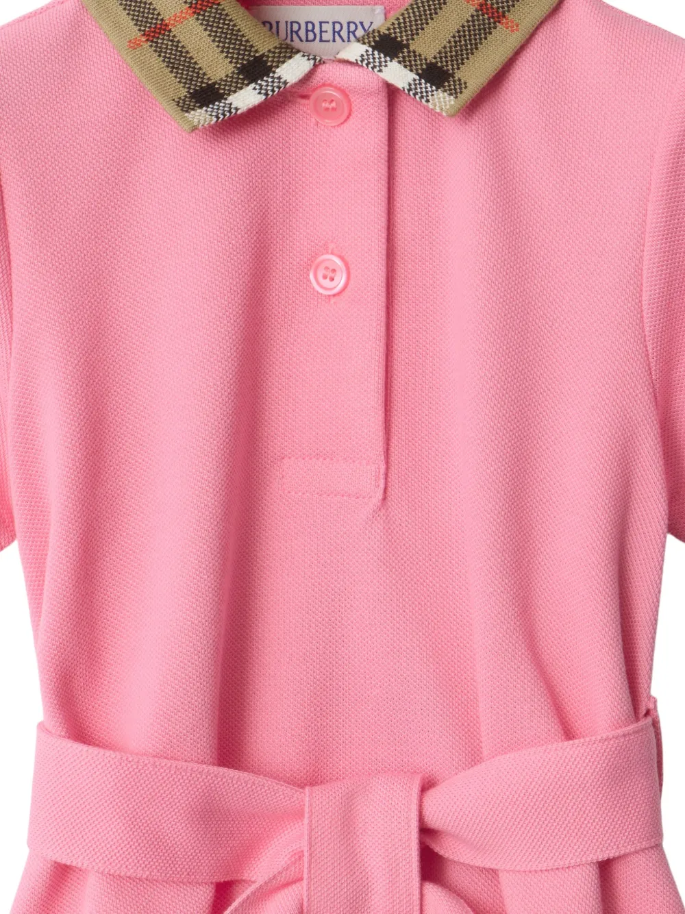 Burberry Kids Katoenen polojurk Roze