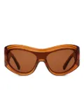 Burberry Eyewear curved mask-style sunglasses - Brown