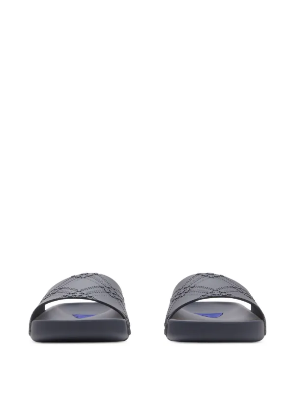 Burberry check-embossed Slides | Grey | FARFETCH